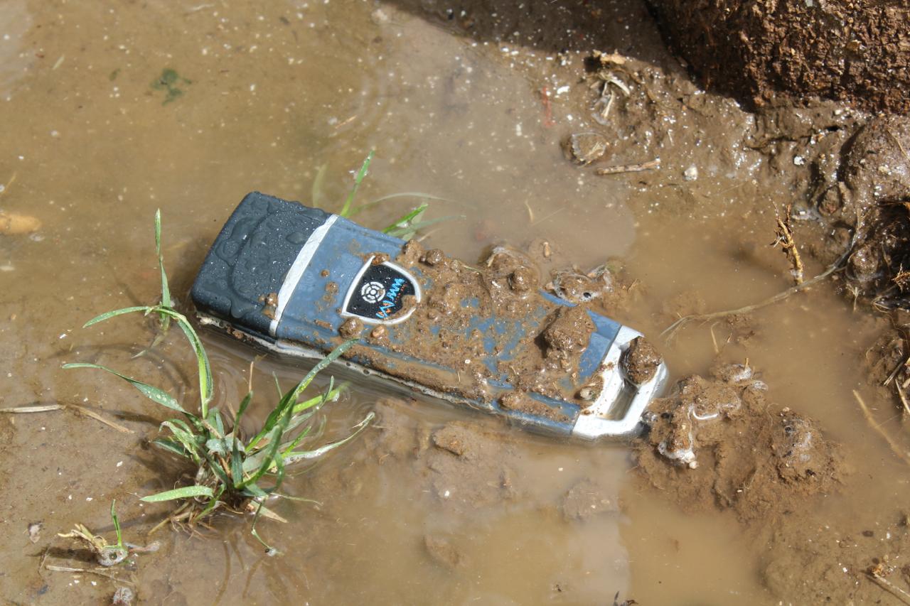 JWM device covered in mud